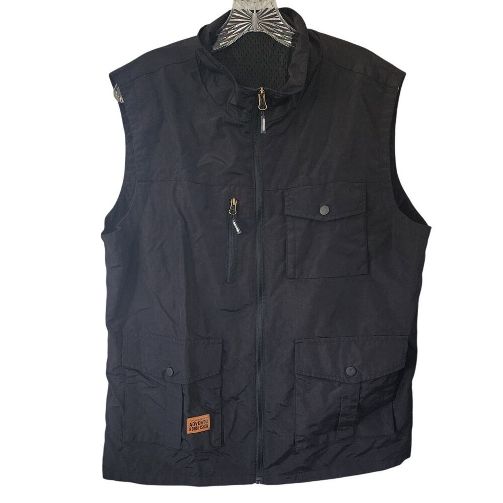 Outdoor Sports Adventurous Fashion Men's Black Outdoors Vest Plus Size 3XL